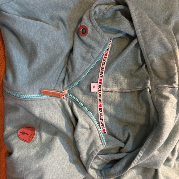 Wanakome Sweatshirt Hooded Pullover 1/2 Zip Long Sleeve Green Women’s Sz XL - Picture 4 of 5